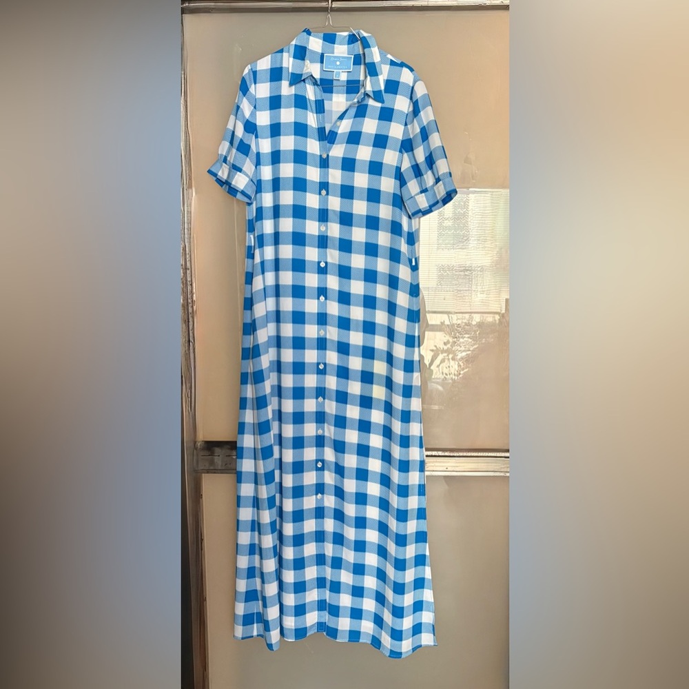Draper James Blue and White Plaid Dress